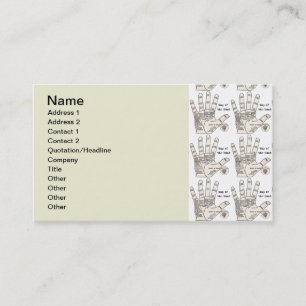 Antique Palm Reader Hand Diagram: Palmistry Business Card