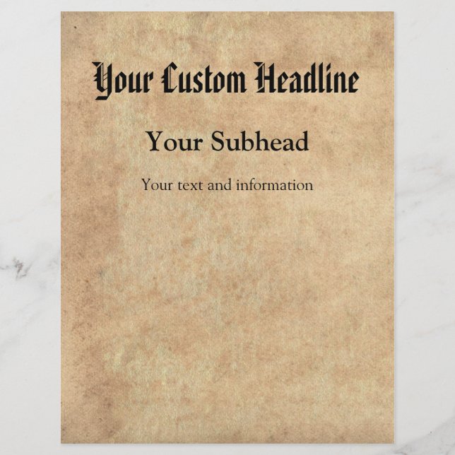 Antique Paper Background Custom Text (Front)