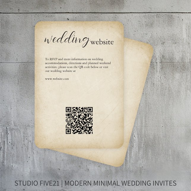 Antique Paper • Elegant Modern Wedding Enclosure Card (Creator Uploaded)