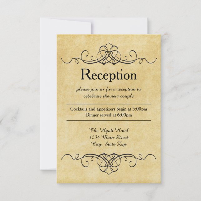 Antique Paper - Reception Invitation (Front)