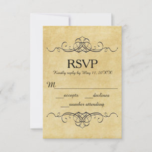 Antique Paper - RSVP Reception Card