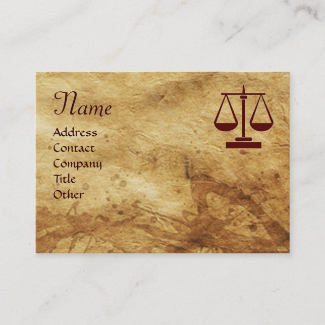 ANTIQUE PARCHMENT / LEGAL OFFICE,ATTORNEY Monogram Business Card (Front)