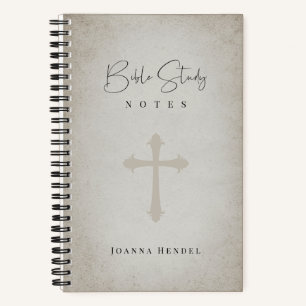 Antique Parchment Look Personalized Bible Study Notebook