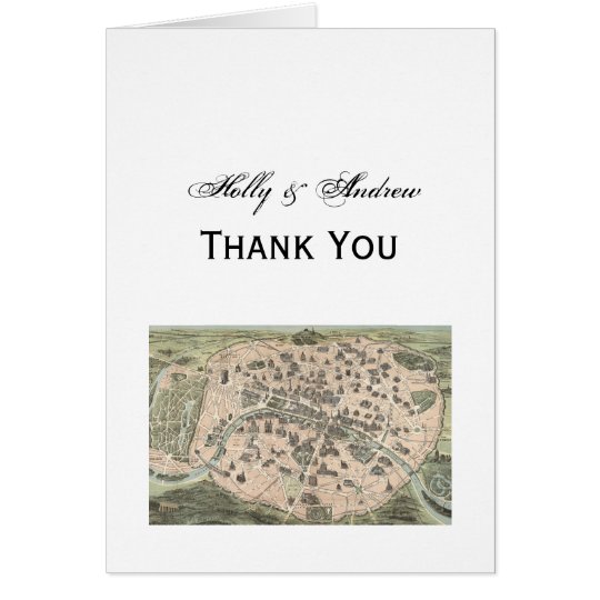 Antique Paris Street Map DIY BG Card