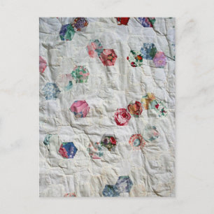 "Antique" pastel baby quilt Postcard