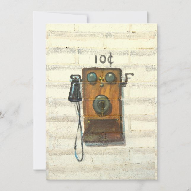 antique pay phone invitation card (Front)