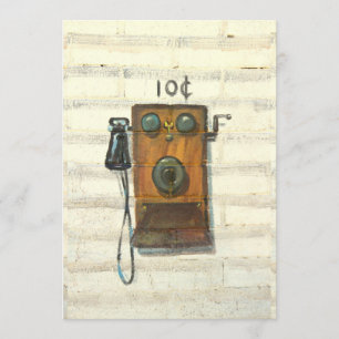 antique pay phone invitation card