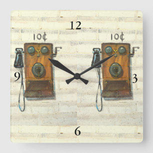 antique pay phones wall clock
