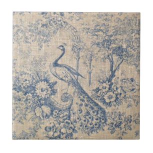 Antique Peacock Toile Tile