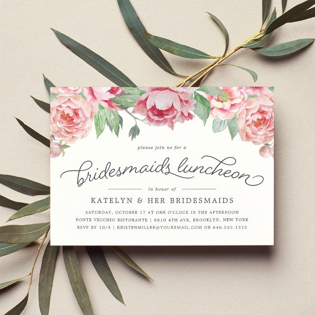 Antique Peony Bridesmaids Luncheon Invitation (Creator Uploaded)