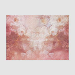Antique Peony Floral Vintage Distressed  Tissue Paper