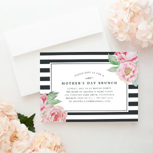 Antique Peony   Mother's Day Brunch Invitation
