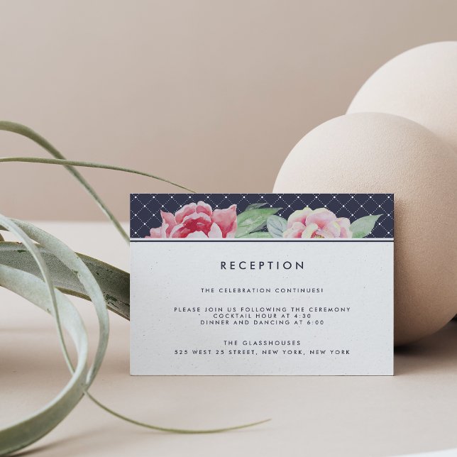 Antique Peony Wedding Reception Card (Creator Uploaded)