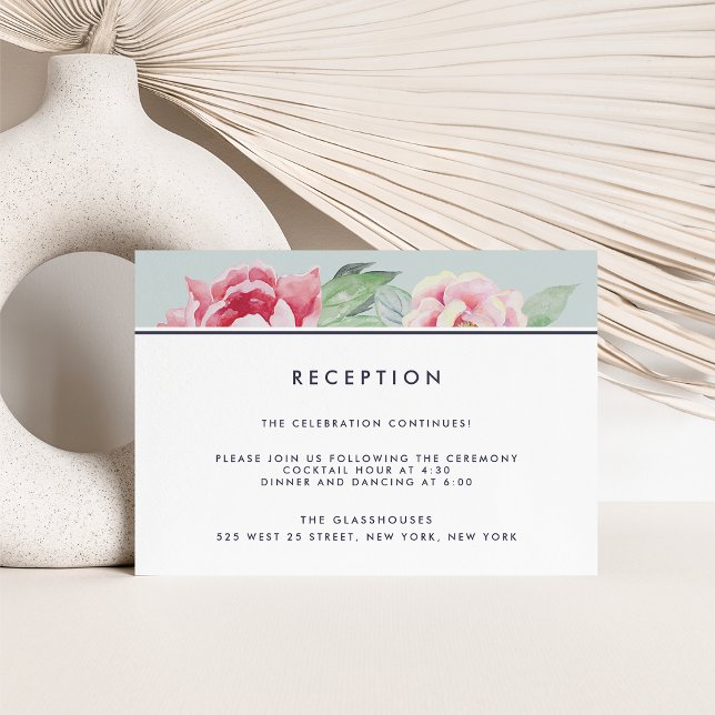 Antique Peony Wedding Reception Card (Creator Uploaded)