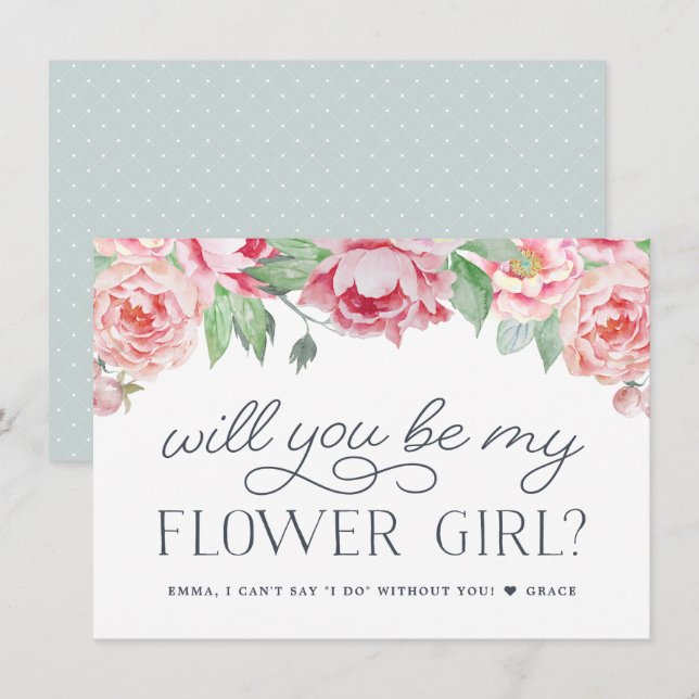 Antique Peony | Will You Be My Flower Girl Card (Front/Back)