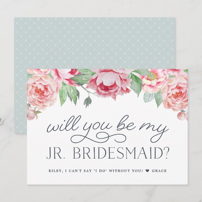 Antique Peony | Will You Be My Jr Bridesmaid Card (Front/Back)
