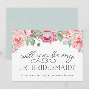 Antique Peony Will You Be My Jr Bridesmaid Card