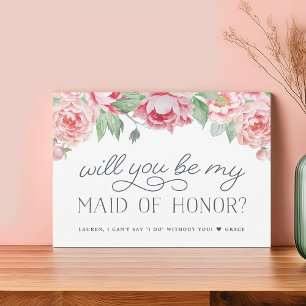 Antique Peony Will You Be My Maid of Honour Card