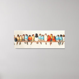 Antique Perch of Birds Hector Giacomelli Canvas Print