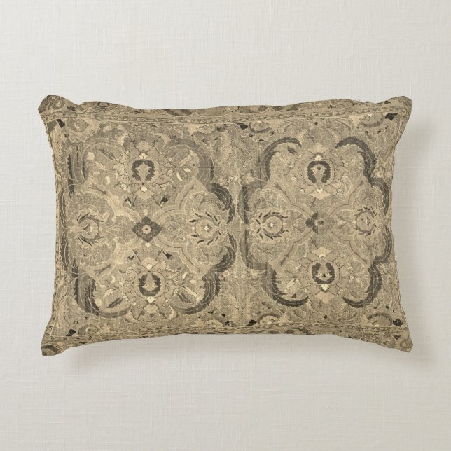 Antique Persian Carpet Beige Decorative Cushion (Front)