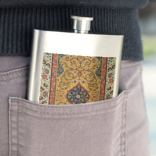 Antique Persian Carpet Elegant Design Hip Flask