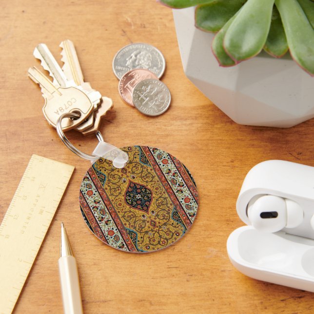 Antique Persian Carpet Elegant Design Key Ring (Desk)