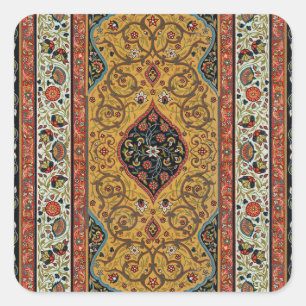 Antique Persian Carpet Elegant Design Square Sticker