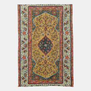 Antique Persian Carpet Elegant Design Tea Towel