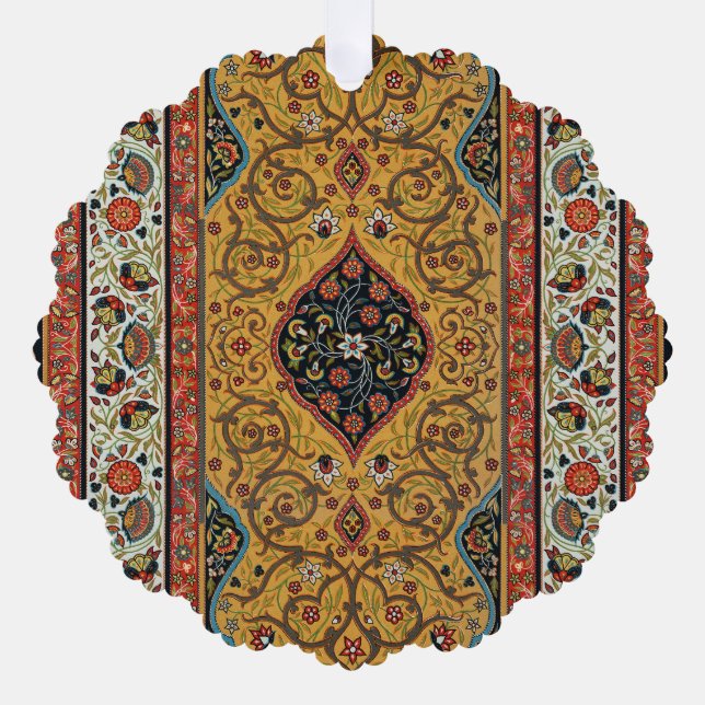Antique Persian Carpet Elegant Design Tree Decoration Card (Front)