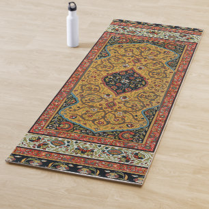 Antique Persian Carpet Elegant Design Yoga Mat