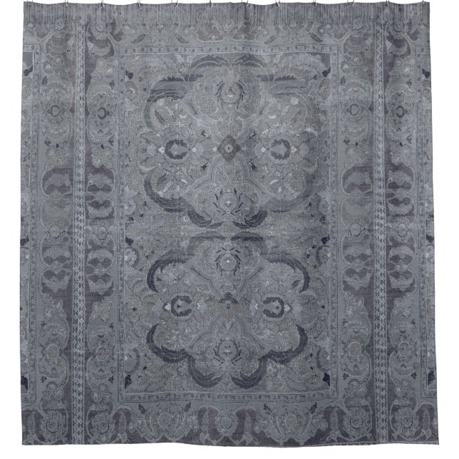 Antique Persian Carpet Grey Shower Curtain (Front)