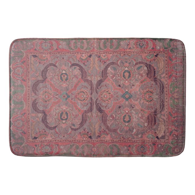 Antique Persian Carpet Pink Bath Mat (Front)