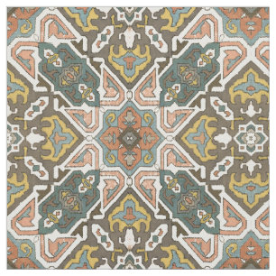 Antique Persian Geometric Pattern Print Fabric