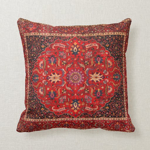 Image of Antique Persian Mashhad Rug Cushion
