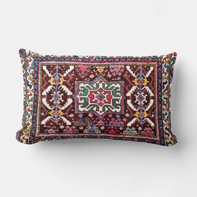 Antique Persian Oriental Rug Design Pillow (Front)