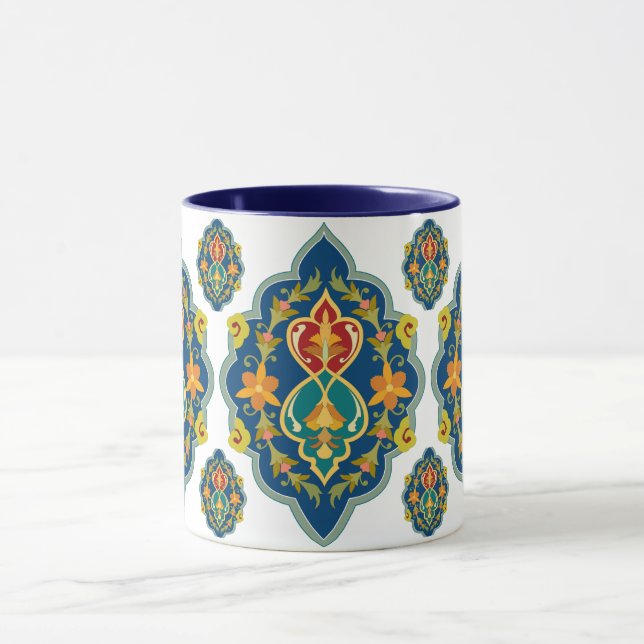 Antique Persian Pattern Look Seven-Tone Coffee Mug (Center)
