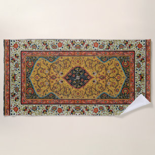 Antique Persian Rich Carpet Elegant Rug Carpet Beach Towel