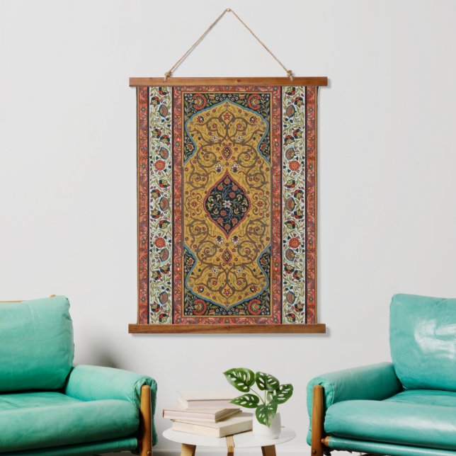 Antique Persian Rich Carpet Elegant Rug Carpet Hanging Tapestry (Living Room)