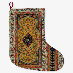 Antique Persian Rich Carpet Elegant Rug Carpet Large Christmas Stocking