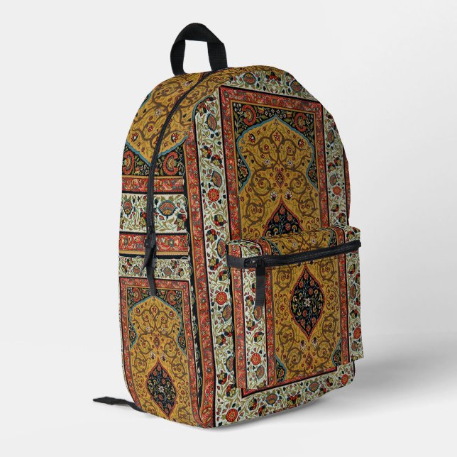 Antique Persian Rich Carpet Elegant Rug Carpet Printed Backpack (Back Corner Left)