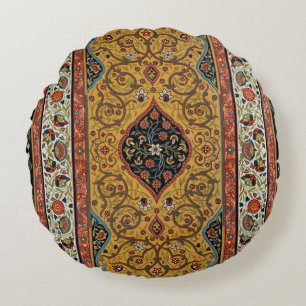 Antique Persian Rich Carpet Elegant Rug Carpet Round Cushion