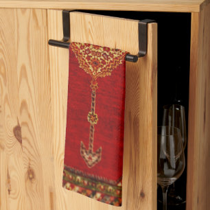 Antique Persian rug  pattern Tea Towel