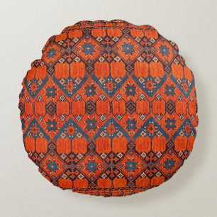 Antique Persian, Turkish Carpet  Pattern Round Cushion