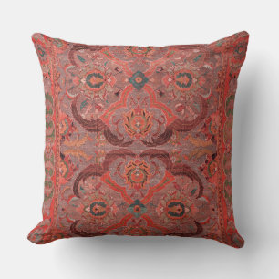 Antique Persian Vintage Pattern Carpet Red Cushion