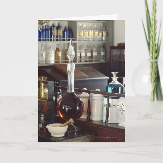 Antique pharmacy bottles card (Front)