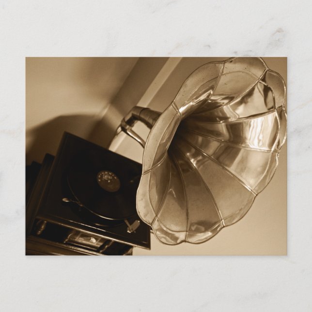 Antique Phonograph Gramophone Gifts Music Lovers Postcard (Front)