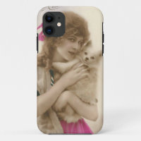 Antique Photo Victorian Woman and Dog