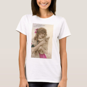 Antique Photo Victorian Woman and Dog T-Shirt
