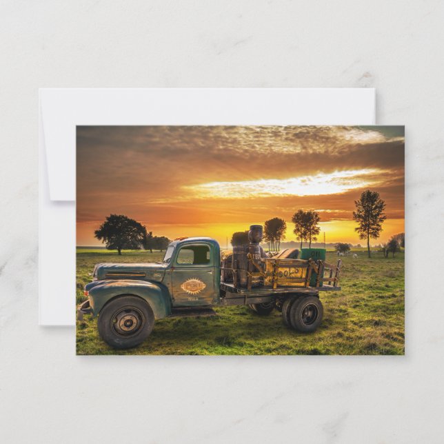 Antique Pickup in the Countryside Thank You Card (Front)