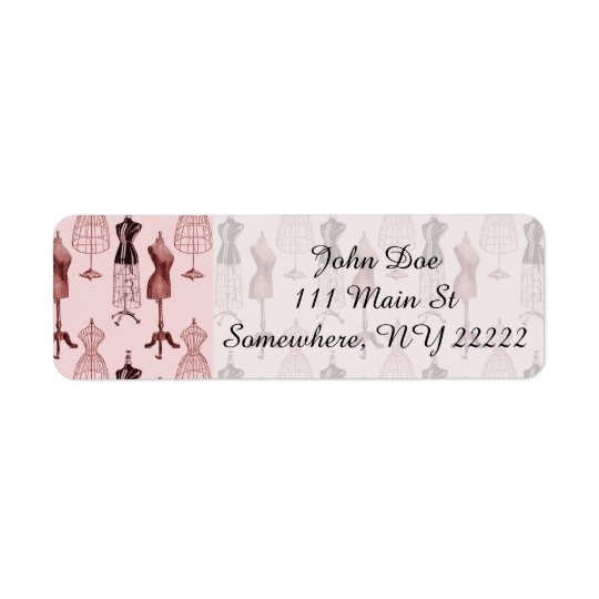 Antique Pink Dress Forms Return Address Label